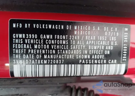 2019 Volkswagen Beetle 2.0T Final Edition Se/2.0T Final Edition Sel/2.0T S from USA, damaged, VIN 3VWFD7AT8KM720837